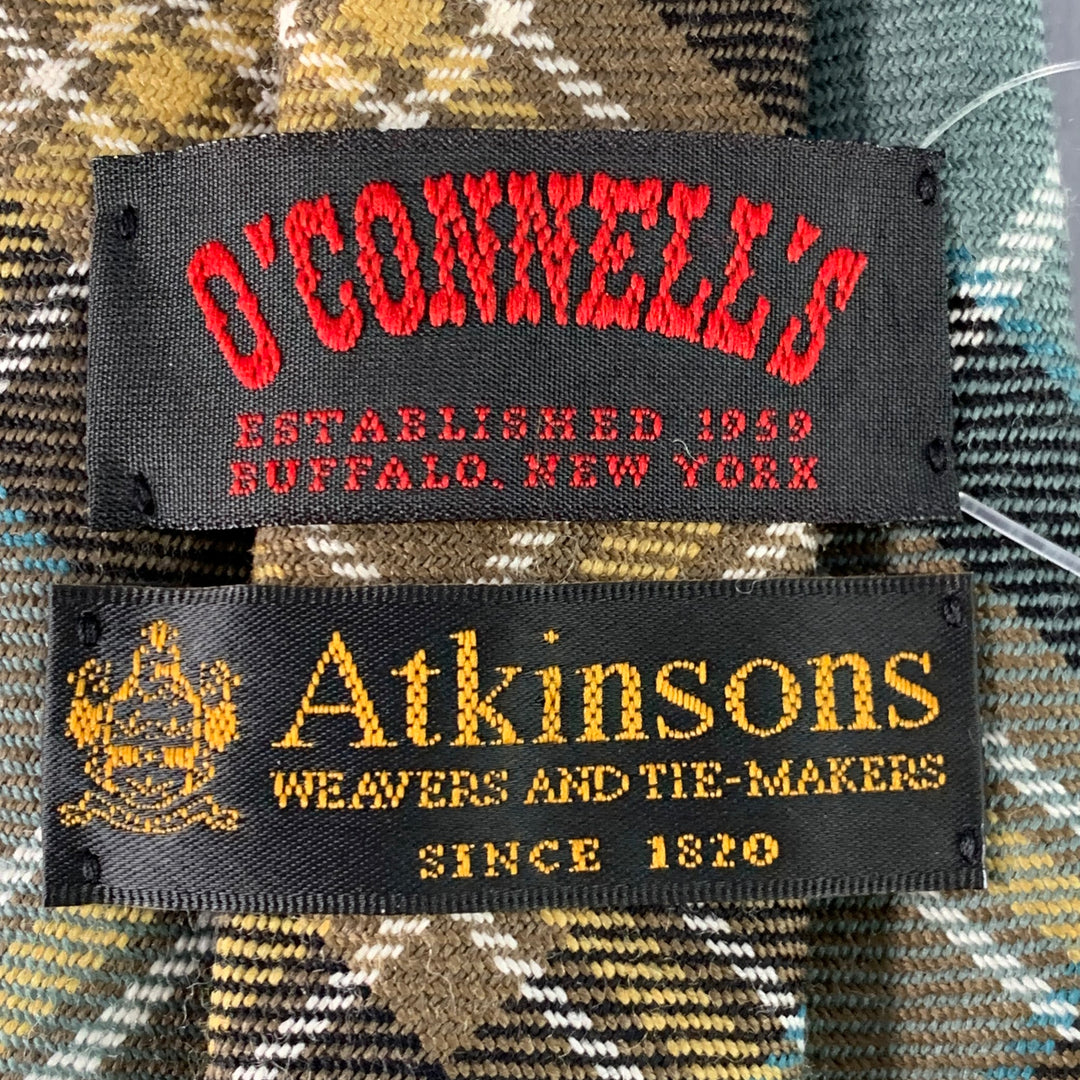 O'CONNELL'S Blue Yellow Plaid Wool Tie