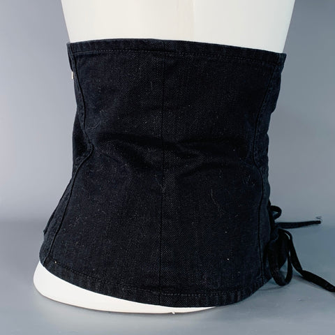 WILFRED Size M Black Cotton Twill Corset Zip Up Belt