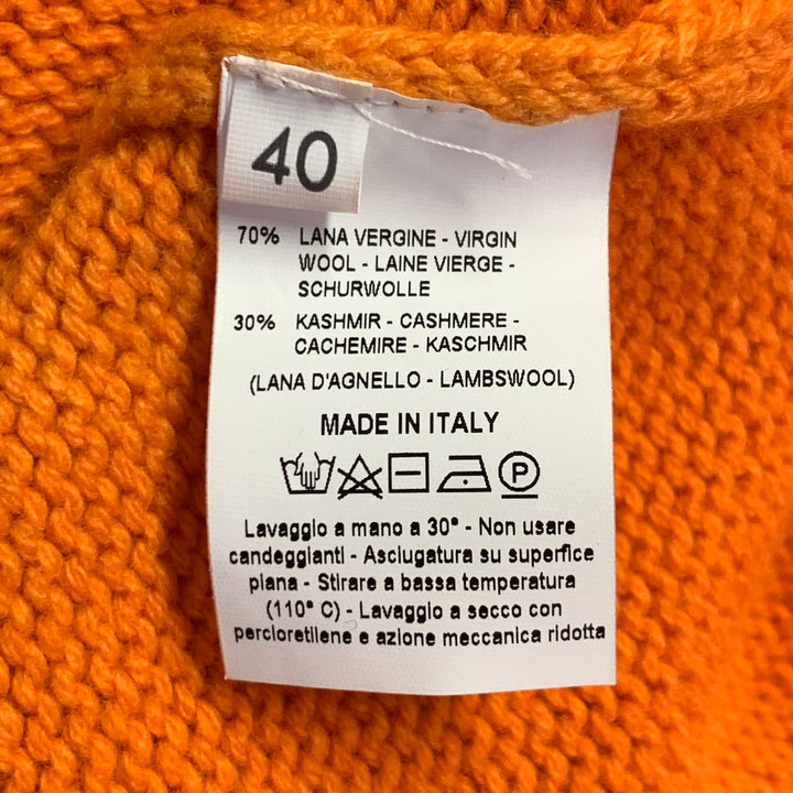 MARGHERITAB Size 4 Orange Wool Cashmere Ombre Turtleneck Sweater