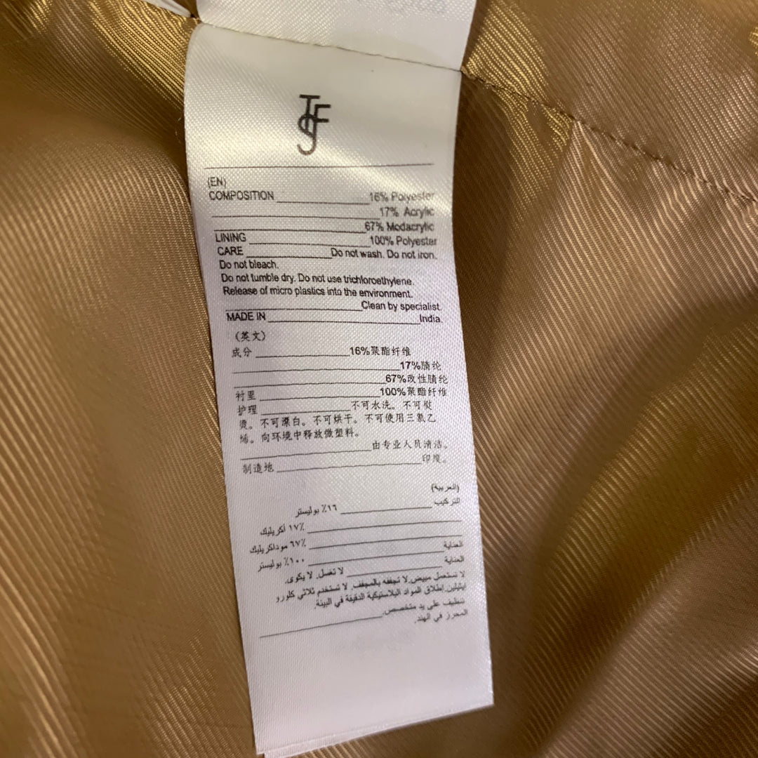 THE FRANKIE SHOP Size M/L Camel Modacrylic Blend Faux Fur Notch Lapel Coat