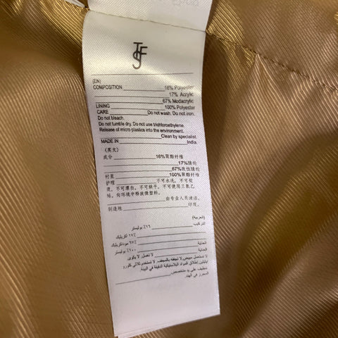 THE FRANKIE SHOP mILEY Size M/L Camel Modacrylic Blend Faux Fur Notch Lapel Coat