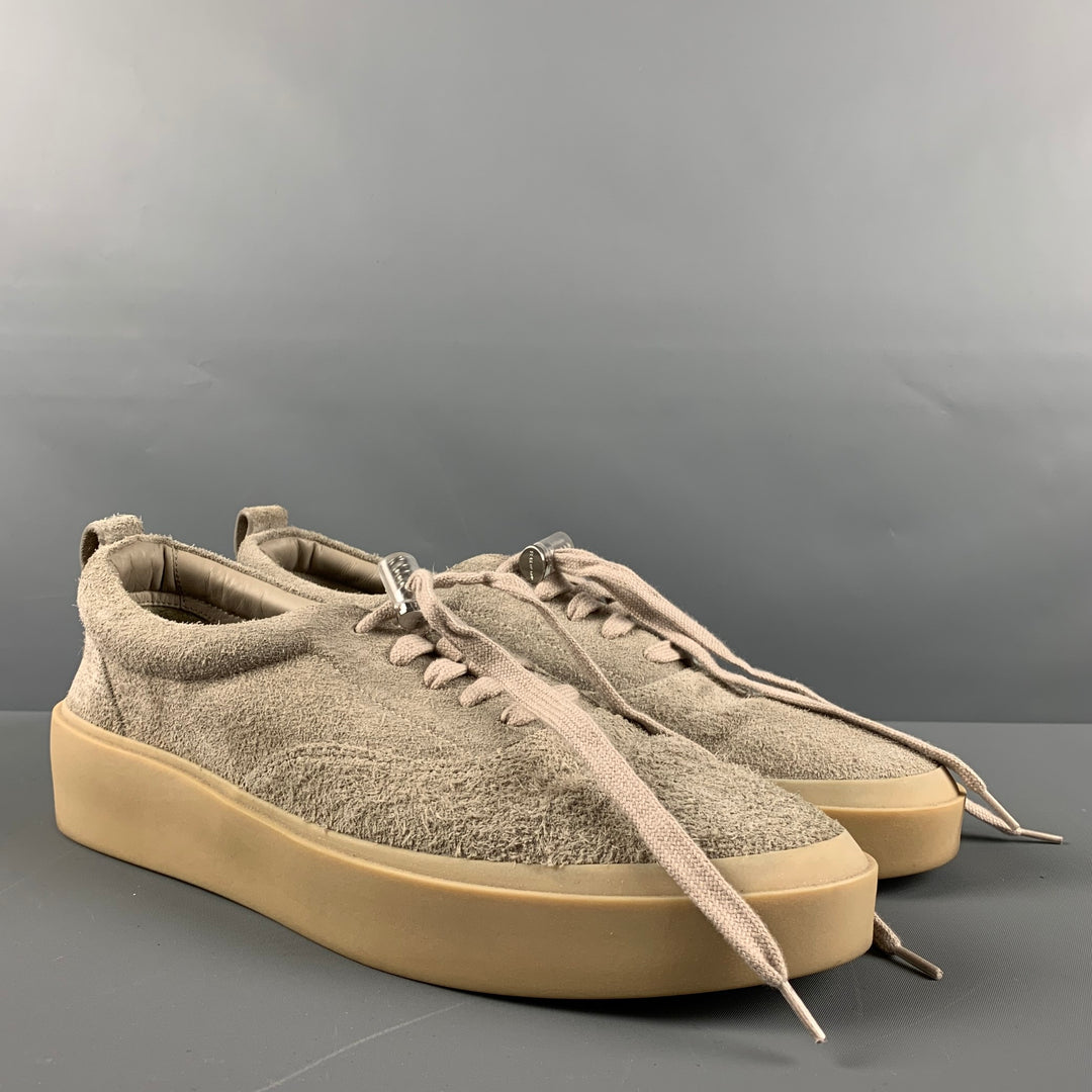 FEAR OF GOD Baskets à lacets en daim texturé gris taille 11