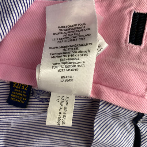 RALPH LAUREN Size 32 Pink Pastel Cotton Elastane Zip Fly Casual Pants