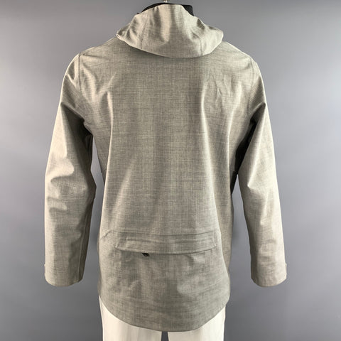 THE LOST EXPLORER Size L Grey Heather Wool Blend Hooded Jacket