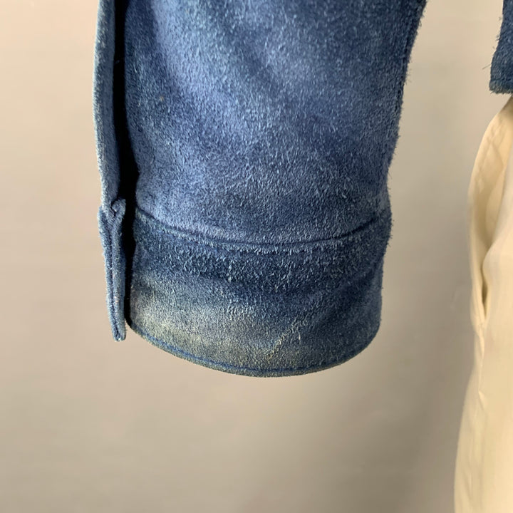 LEVI STRAUSS Size XXL Blue Suede Trucker Jacket