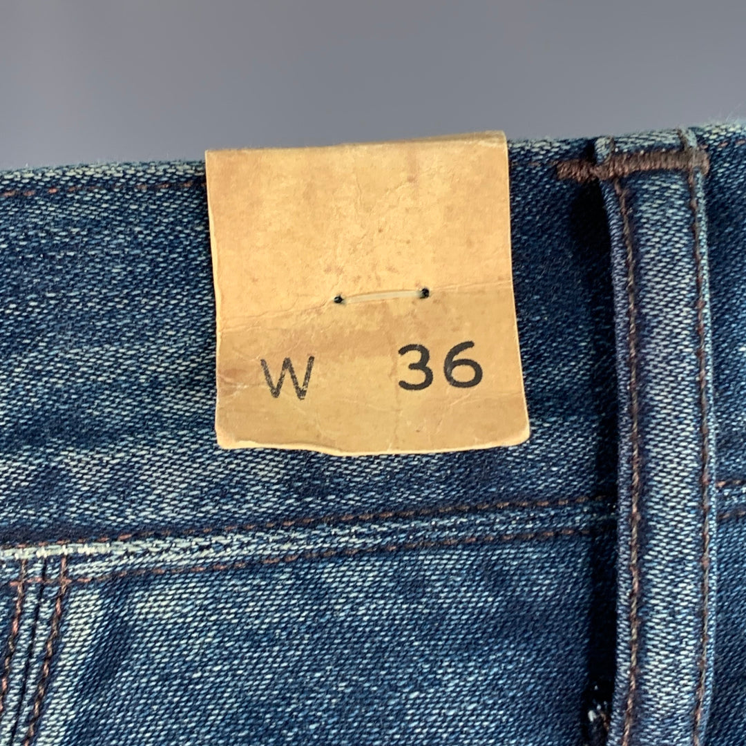 RRL by RALPH LAUREN Size 36 Blue Cotton Cropped Cocoon Jeans