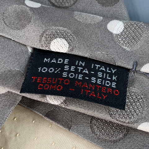 GIANFRANCO FERRE One Size Grey White Dots Silk Tie