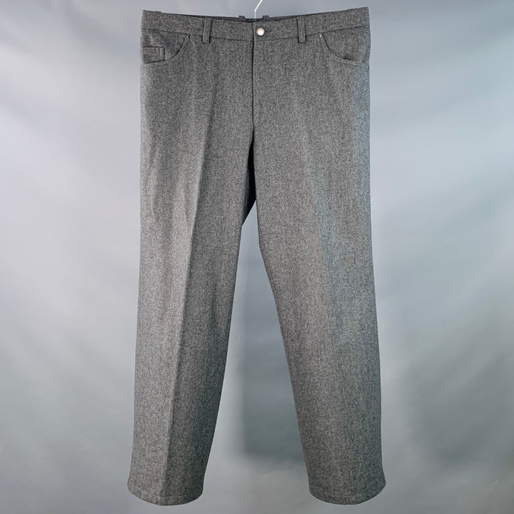SAKS FIFTH AVENUE Size 36 Grey Heather Wool Jean Cut Casual Pants