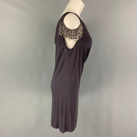 JOHN RICHMOND Size 6 Purple Rayon Wool Safety Pin Tank Dress