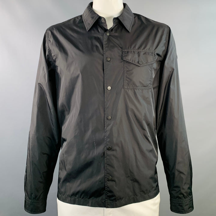 MONCLER Size XXL Black Polyamide Snaps Windbreaker Jacket
