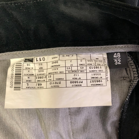 ARMANI COLLEZIONI Size 32 Black Velvet Cotton Blend Straight Leg Dress Pants