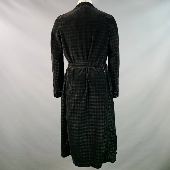 COMME des GARCONS HOMME PLUS Size S Black Black Checkered Polyester Shawl Lapel Robe