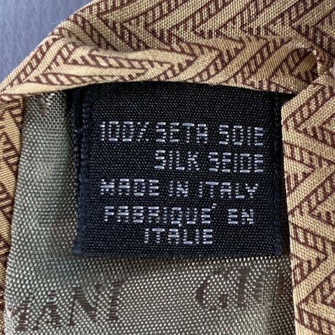 Cravate en Soie Chevrons Marron Fauve GIORGIO ARMANI