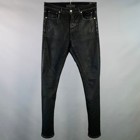 DRKSHDW Size 31 Black Contrast Stitch Cotton Blend Tapered Jeans