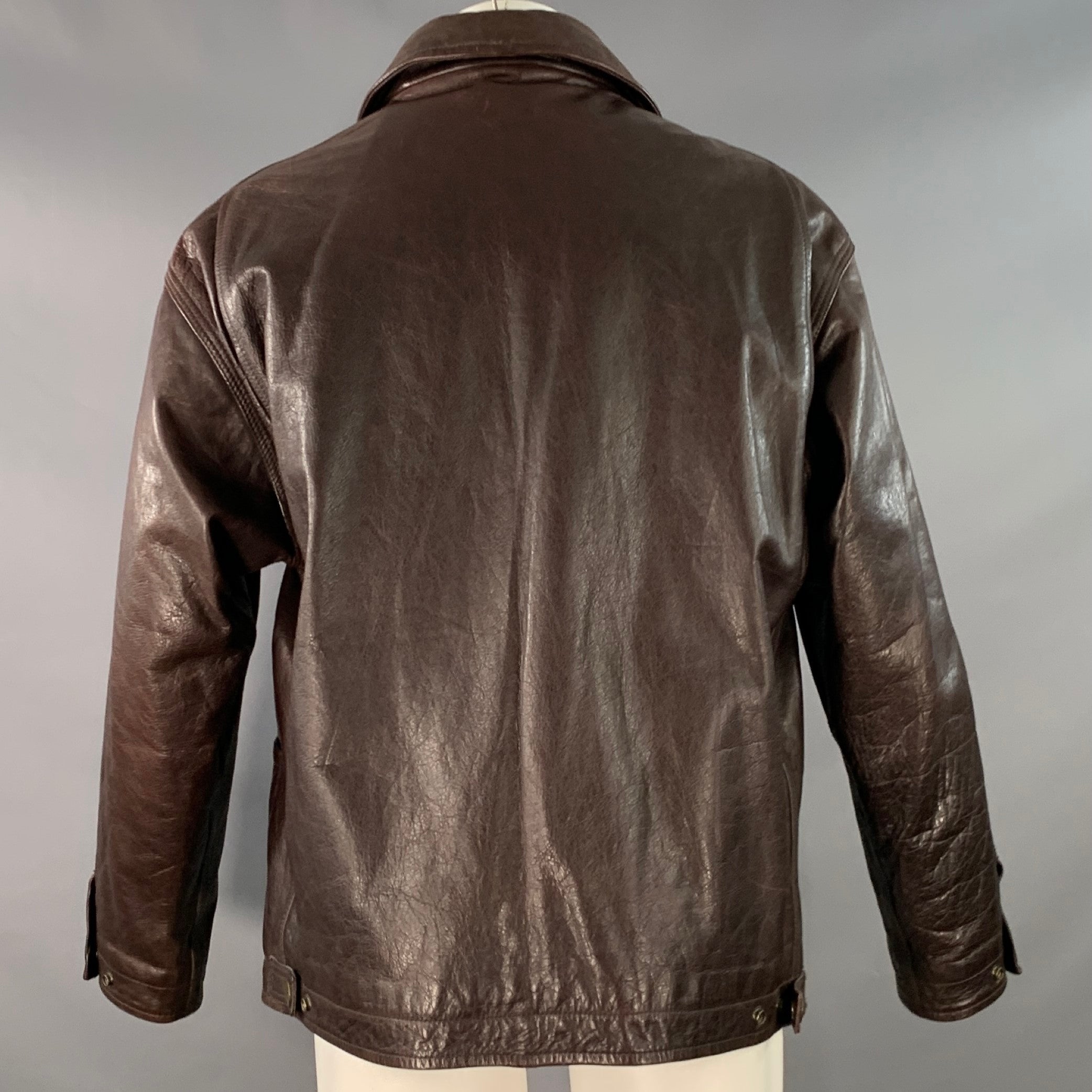 HENRY COTTON'S Size M Brown Leather Zip Up Jacket – Sui Generis