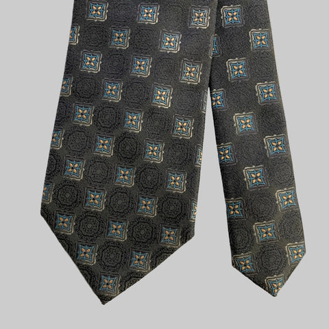 ERMENEGILDO ZEGNA  One Size Grey Blue Silk Tie