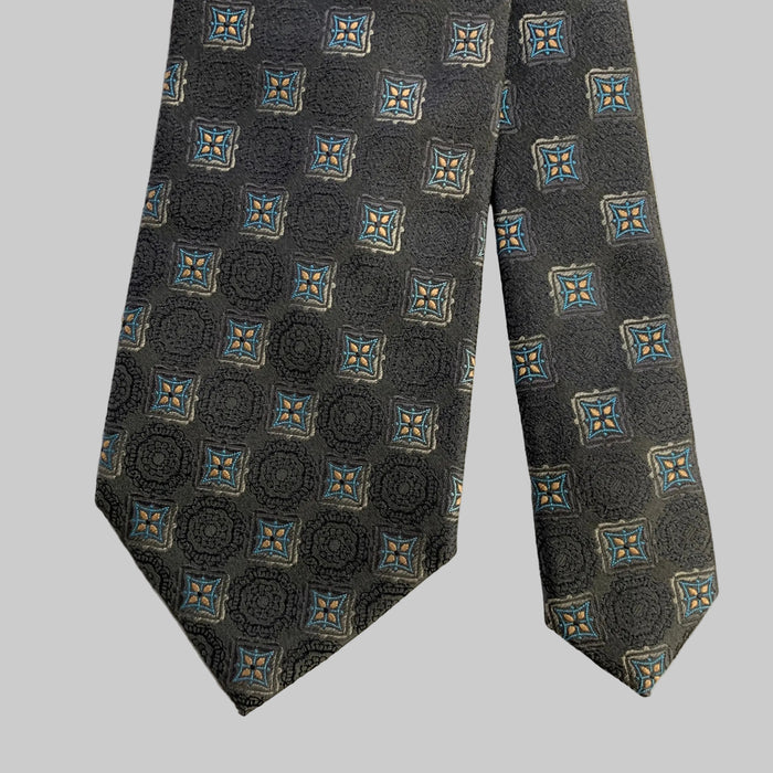 ERMENEGILDO ZEGNA  One Size Grey Blue Silk Tie