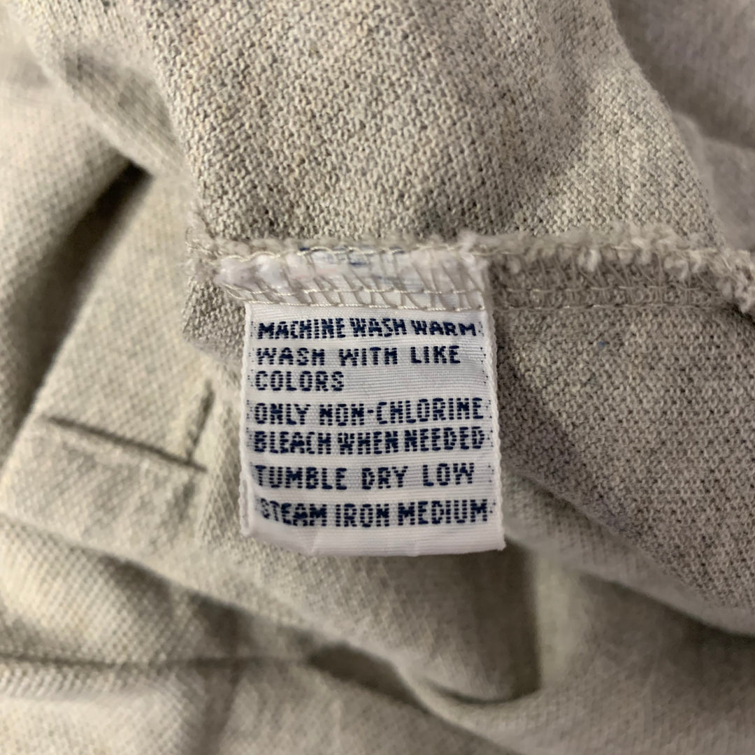 RALPH LAUREN Size S Grey Logo Cotton Ribbed Polo
