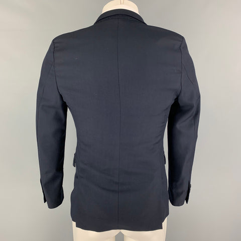 THE KOOPLES Size 36 Navy Wool Peak Lapel Sport Coat