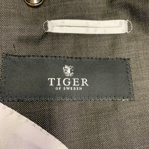 TIGER of SWEDEN Size 46 Black Cream Dots Wool Cashmere Notch Lapel Suit