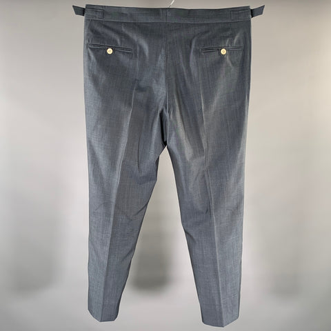 MEOLA BELLUCCI Napoli Size 36 Grey Heather Wool Blend Flat Front Dress Pants