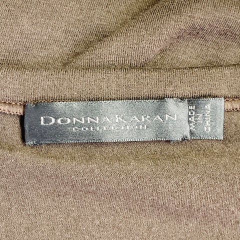 DONNA KARAN Size M Brown Viscose Blend Ruched Strapless Sweetheart Dress