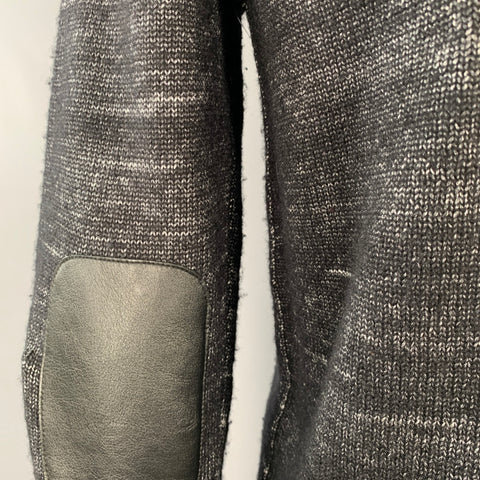 JOHN VARVATOS * U.S.A. Size L Black Silver Heather Polyester Wool Jacket