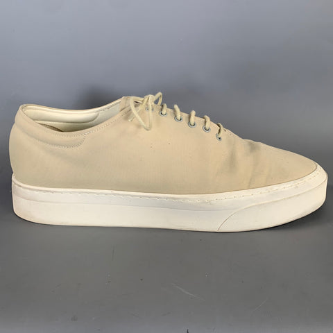 THE ROW Size 9 Cream White Cotton Sneakers