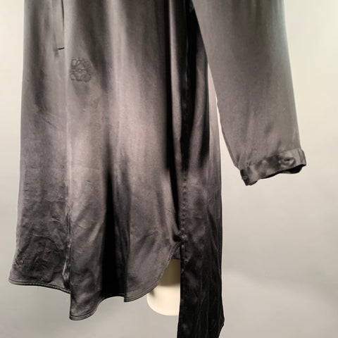 LOEWE Size S Black Silk Tunic Long Sleeve Shirt