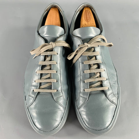 COMMON PROJECTS Size 10 Grey Leather Low Top Sneakers