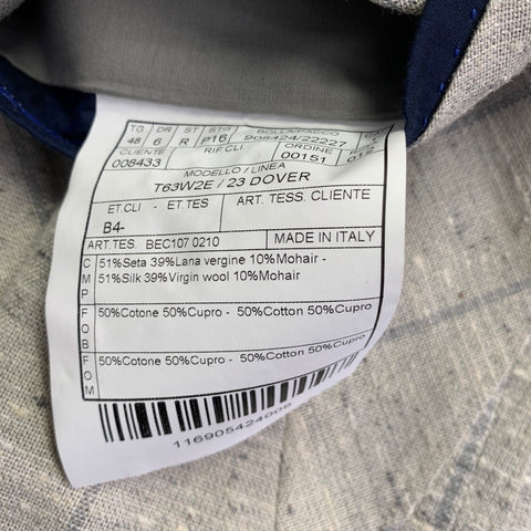 BOGLIOLI Size 38 Regular Taupe Grey Stripe Silk Blend Peak Lapel Suit
