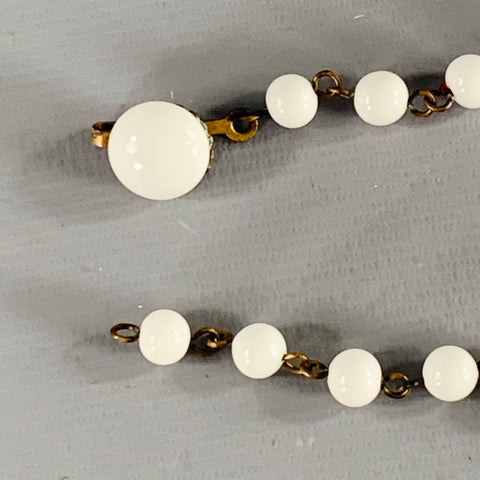 MIRIAM HASKELL 1920s White Multi Color Fruit Beaded Art Deco Choker Necklace