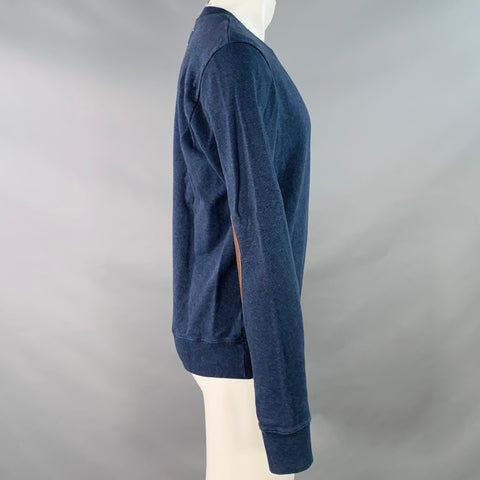 MAISON MARGIELA Size S Navy Brown Cotton Elbow Patches Sweatshirt
