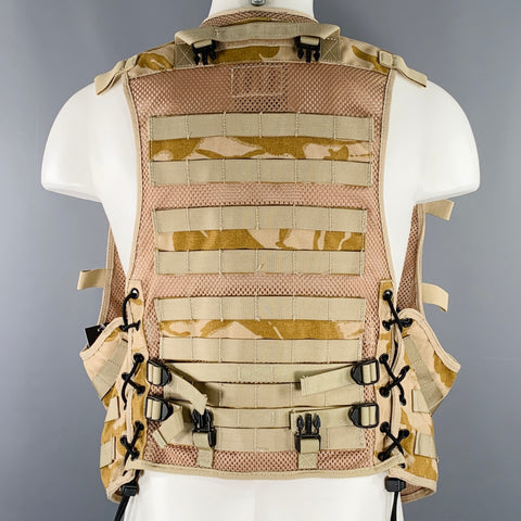 CHRISTOPHER RAEBURN Size M Beige Camel Camo Mesh Utility Vest