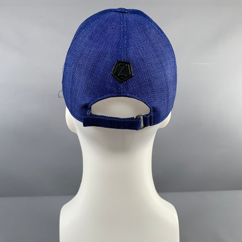 Z ZEGNA Size L Blue Textured Rayon Hats