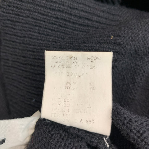 COMME des GARCONS 1980s Size S Black Grey Wool Knit Buttoned Cardigan