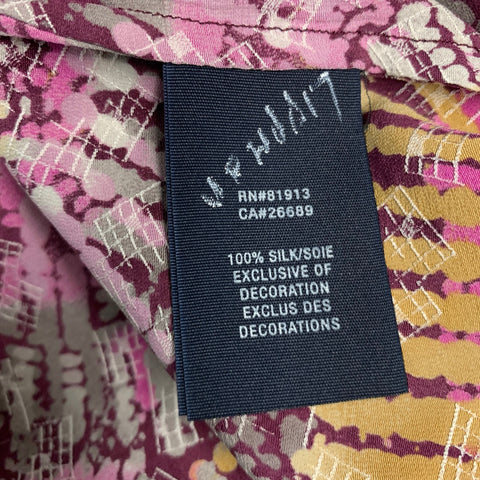 ROBERT GRAHAM Size L Purple Multi Color Tie Dye Silk Short Sleeve Shirt