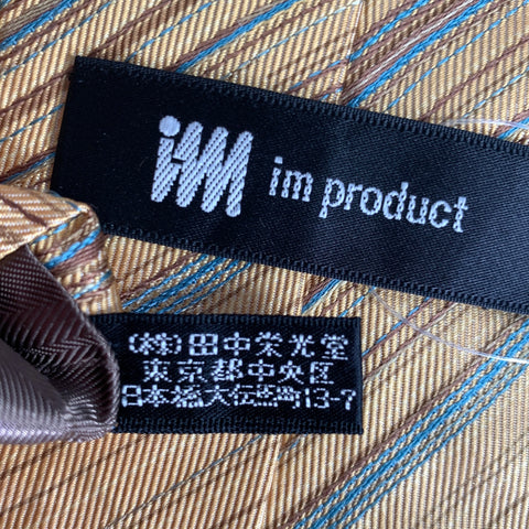 ISSEY MIYAKE Yellow Blue Geometric Silk Tie