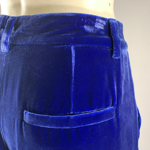 GIORGIO ARMANI Size 6 Blue Velvet Viscose Silk Pants