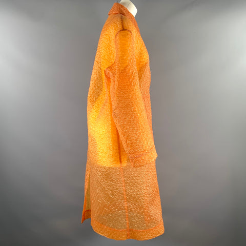 DRIES VAN NOTEN Size S Orange Polyester Polyamide Jacket Trench Coat
