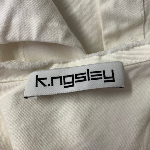 K.NGSLEY Size M White Solid Cotton Blend Pullover Vest
