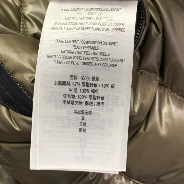 BURBERRY FW22 Size XL Barking Black Olive Quilted Polyamide Hooded Coat