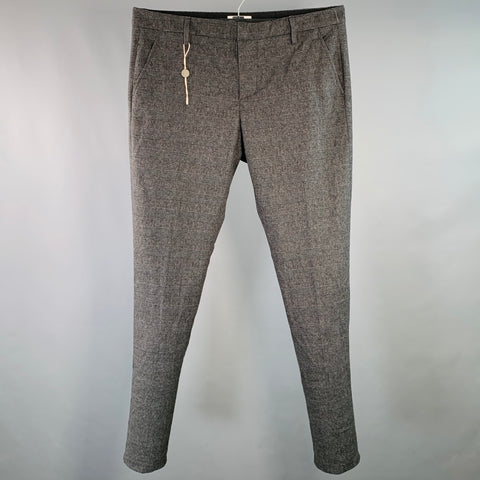 DONDUP Size 36 Grey Black Glenplaid Wool Blend Zip Fly Dress Pants