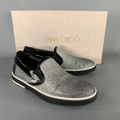 JIMMY CHOO Size 7 Silver Metallic Leather Slide Sneakers