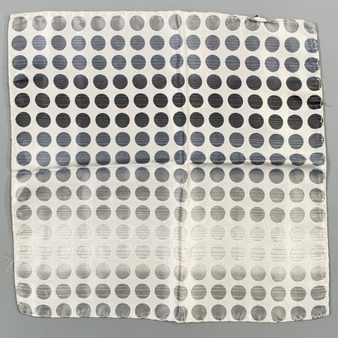 Pochette de costume VINTAGE en soie à cercles gris argent