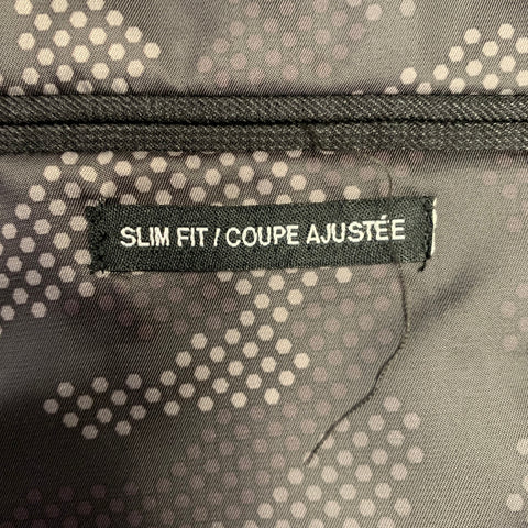 SUITOR Size 40 Black Charcoal Glenplaid Polyester Blend Suit