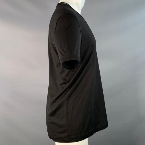 DOLCE & GABBANA Size M Black Cotton Jersey V-Neck T-shirt