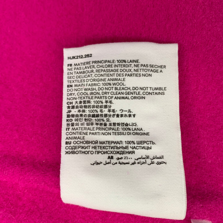 AMI by ALEXANDRE MATTIUSSI Size S Fuchsia Pink Textured Wool Button Up Jacket