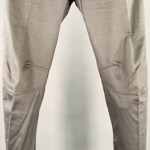 LANVIN Size 32 Grey Cotton Blend Ankle Zip Flat Front Dress Pants