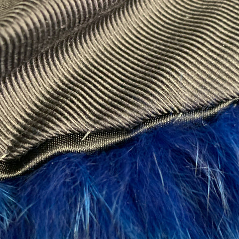 NO BRAND One Size Rare Navy Blue Black Fox Fur Hook Eye Closure Cardigan